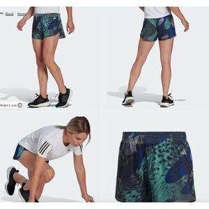 ADIDAS Women small 3" Shorts Adeizero Split carrera black easy green HR5698